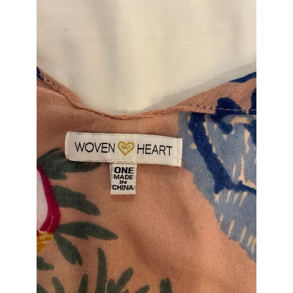 Woven Heart Swimsuit Coverup Plus Size ? 1X to 2X Open Front Retro Boho Flowy - Picture 6 of 7